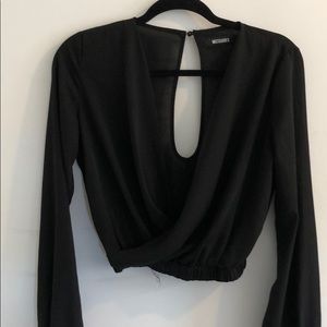 Black plunge top misguided